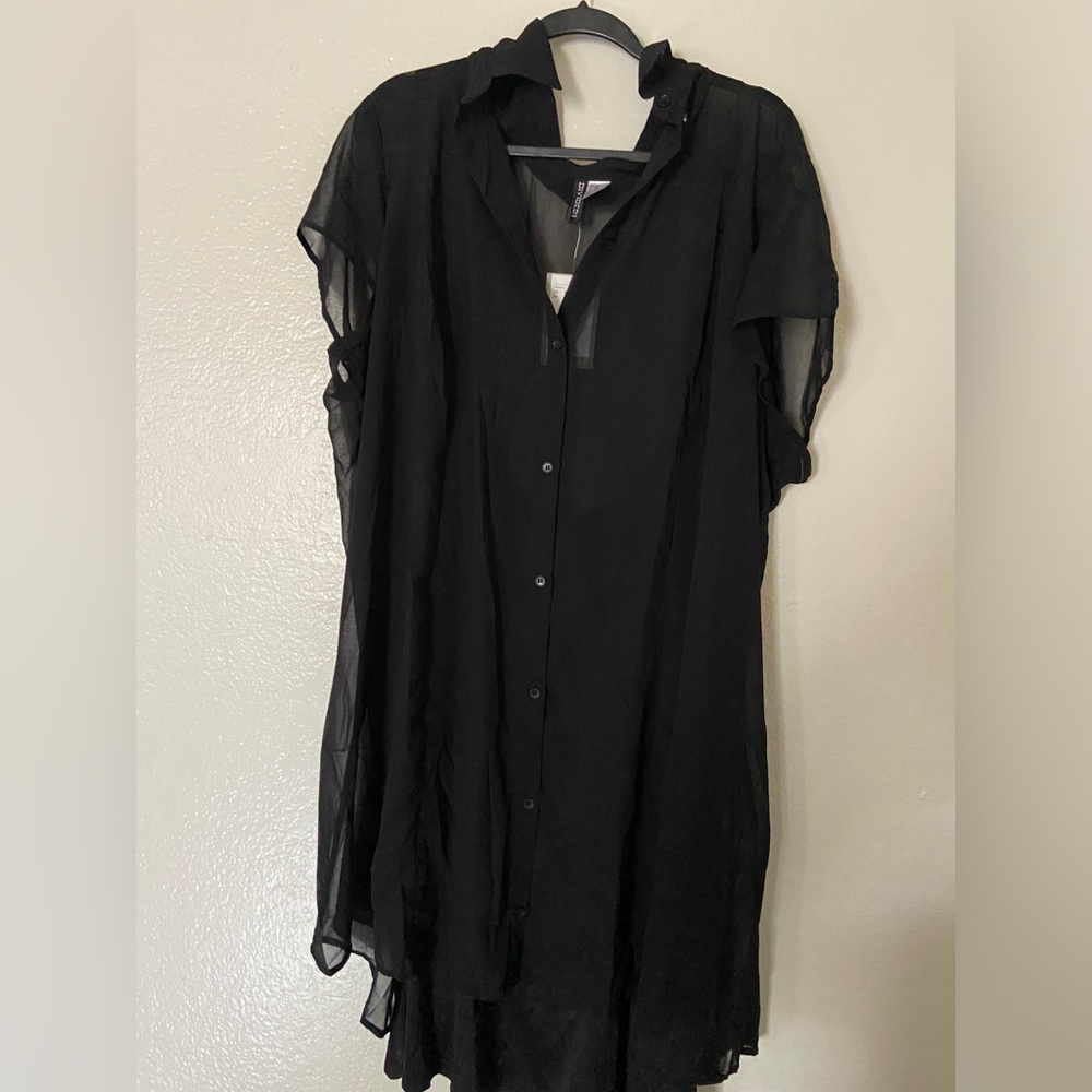 Plus size double layer tunic dresss